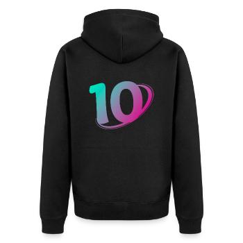 Number 10 multicolor - Unisex Premium Organic Zip Hoodie - black - Back - Nico (187cm)
