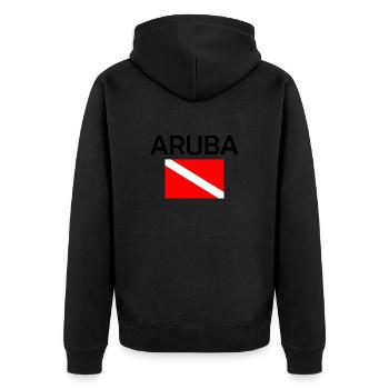 Aruba Diver Down Flag - Plongée sous-marine - Plongée sous-marine - Tauchen - Veste à capuche bio Premium Unisexe - noir - Dos - Nico (187cm)