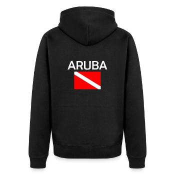 Aruba Diver Down Flag - Plongée sous-marine - Plongée sous-marine - Tauchen - Veste à capuche bio Premium Unisexe - noir - Dos - Nico (187cm)