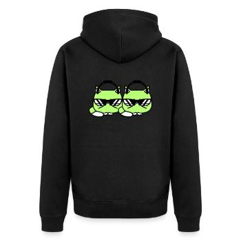 2 DJ Katzen Team Freunde Tiere Haustier Kätzchen - Unisex Premium Bio Zip Hoodie - Schwarz - Hinten - Nico (187cm)