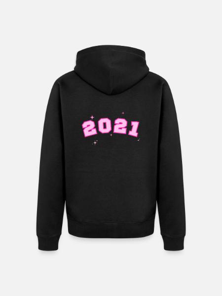 2021 Star Pink - Unisex Premium Organic Zip Hoodie - black