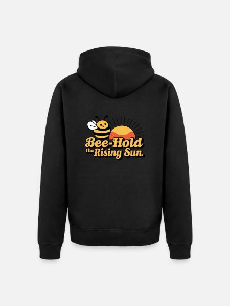 Bee Hold The Rising Sun - Unisex Premium Organic Zip Hoodie - black