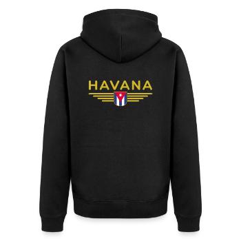 Havanna Style – Perfekt für Fans - Unisex Premium Bio Zip Hoodie - Schwarz - Hinten - Nico (187cm)