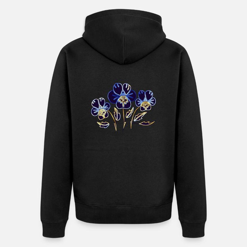Fleur - Veste à capuche bio Premium Unisexe - noir