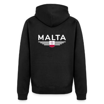 T-shirt Malte – Pour les fans de l’île - Veste à capuche bio Premium Unisexe - noir - Dos - Nico (187cm)