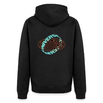 paintball universe logo - Unisex Premium Organic Zip Hoodie - black - Back - Nico (187cm)