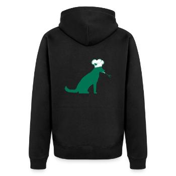 Dog Grill Master Grilling Chef Hat Chef Hunger - Unisex Premium Organic Zip Hoodie - black - Back - Nico (187cm)