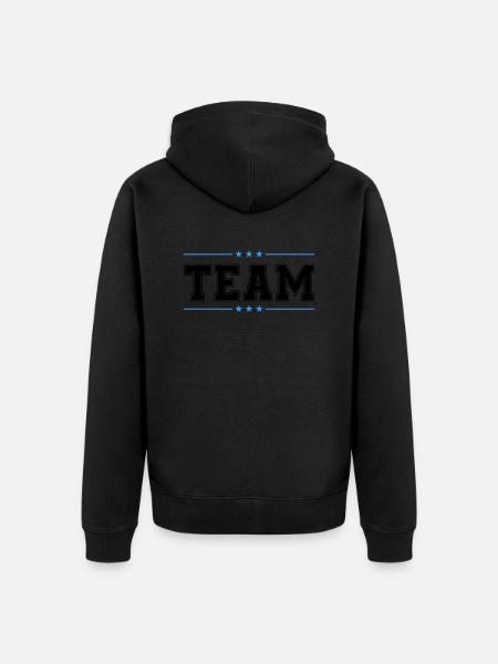 Team 02 - Unisex Premium Organic Zip Hoodie - black