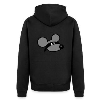 Mouse Evil Robber Ninja Raid Thief Cloth Eyes - Unisex Premium Organic Zip Hoodie - black - Back - Nico (187cm)