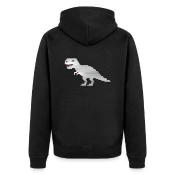 Dinosaurier Dinosaurier Dinosaurier T-Rex - Unisex Premium Bio Zip Hoodie - Schwarz - Hinten - Nico (187cm)