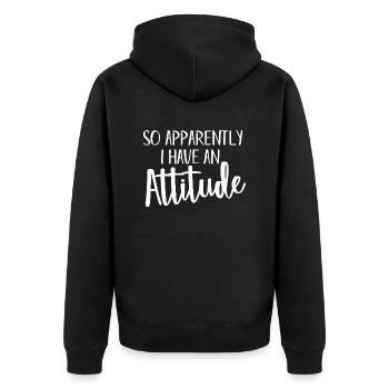 Donc, apparemment, j’ai une déclaration d’attitude - Veste à capuche bio Premium Unisexe - noir - Dos - Nico (187cm)