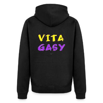MDG Vita Gasy 01 - Veste à capuche bio Premium Unisexe - noir - Dos - Nico (187cm)