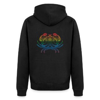 Krebs - Unisex Premium Bio Zip Hoodie - Schwarz - Hinten - Nico (187cm)
