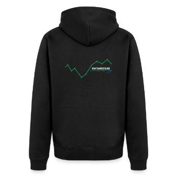 Mountain Hiking Alpinist Mountain Hiking Tightrope Hike - Unisex Premium Organic Zip Hoodie - black - Back - Nico (187cm)