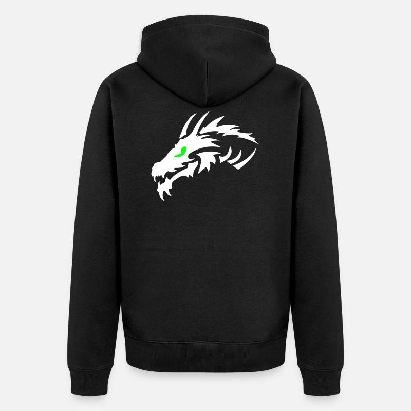 Drache - Unisex Premium Bio Zip Hoodie - Schwarz