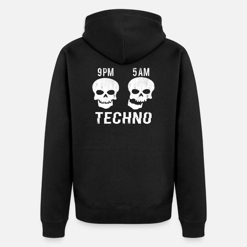 Techno meme - Unisex Premium Organic Zip Hoodie - black
