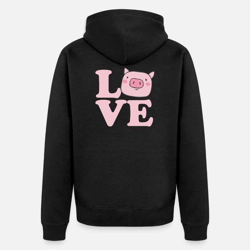 J'aime les cochons - Veste à capuche bio Premium Unisexe - noir