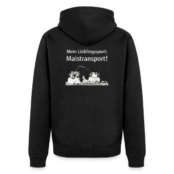 My favorite sport Corn transport Corn shredder - Unisex Premium Organic Zip Hoodie - black - Back - Nico (187cm)
