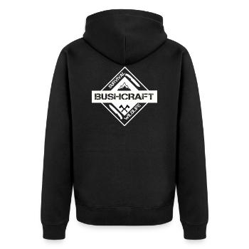 Bushcraft gift - Unisex Premium Organic Zip Hoodie - black - Back - Nico (187cm)