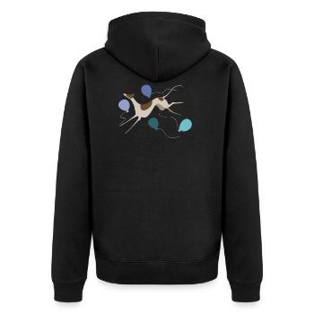 Sauts de lévriers et ballons - Veste à capuche bio Premium Unisexe - noir - Dos - Nico (187cm)