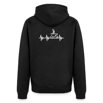 Café café café impulsion - Veste à capuche bio Premium Unisexe - noir - Dos - Nico (187cm)