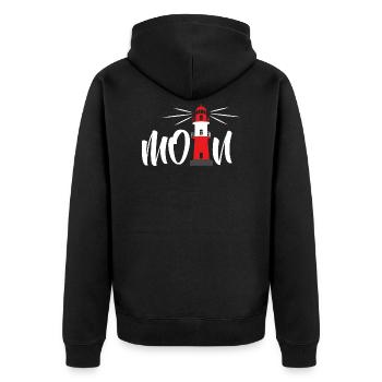 Moin Northern Germany welcome lighthouse - Unisex Premium Organic Zip Hoodie - black - Back - Nico (187cm)