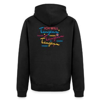 Immer tanzen Party (b) - Unisex Premium Bio Zip Hoodie - Schwarz - Hinten - Nico (187cm)