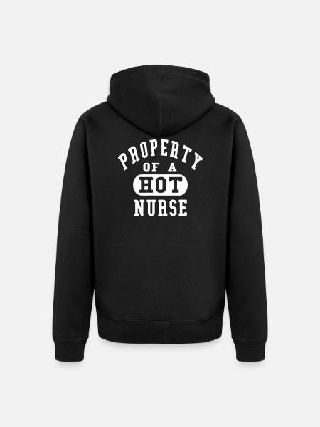 Property of a HOT Nurse - Unisex Premium Organic Zip Hoodie - black