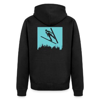 sauteurs à ski vol à ski - Veste à capuche bio Premium Unisexe - noir - Dos - Nico (187cm)
