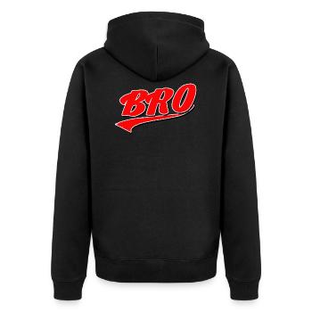 bro sis brother sister family love big little best - Unisex Premium Organic Zip Hoodie - black - Back - Nico (187cm)