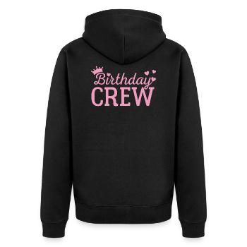 Birthday crew - Unisex Premium Organic Zip Hoodie - black - Back - Nico (187cm)