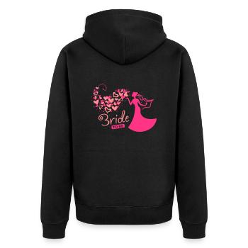Herzwolken - Braut - Bride to be - Unisex Premium Organic Zip Hoodie - black - Back - Nico (187cm)