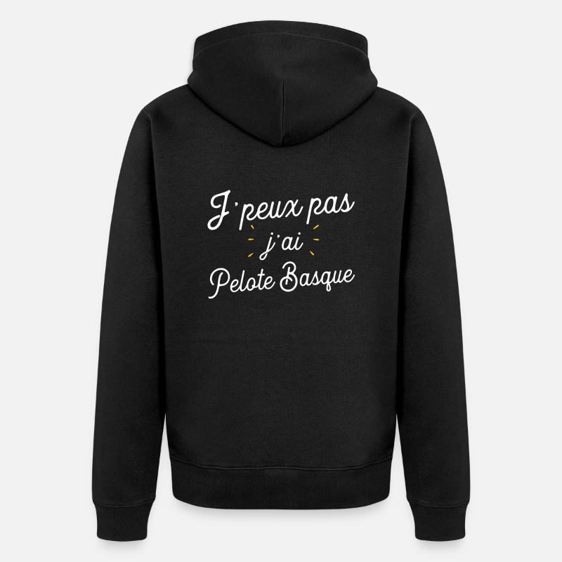 J'ai pelote basque cadeau - Veste à capuche bio Premium Unisexe - noir