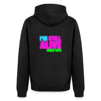 NEON - Birthday - still alive since 1974 (fr) - Veste à capuche bio Premium Unisexe - noir - Dos - Nico (187cm)