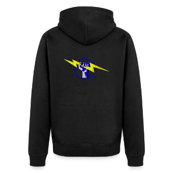 bolt & fist cerclé - Veste à capuche bio Premium Unisexe - noir - Dos - Nico (187cm)
