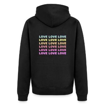 Amour Amour Amour - Veste à capuche bio Premium Unisexe - noir - Dos - Nico (187cm)