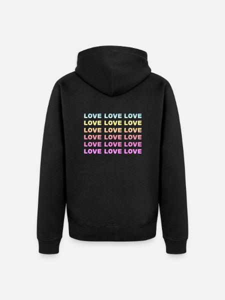Liebe Liebe Liebe - Unisex Premium Bio Zip Hoodie - Schwarz