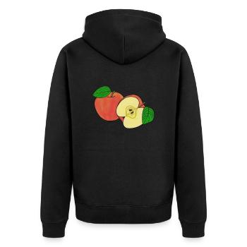 Whole and half apple - Unisex Premium Organic Zip Hoodie - black - Back - Nico (187cm)