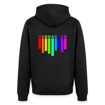 reggaeton rainbow - Veste à capuche bio Premium Unisexe - noir - Dos - Nico (187cm)