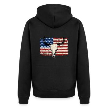 Buffalo Skull - USA Flag - Vintage Look - Veste à capuche bio Premium Unisexe - noir - Dos - Nico (187cm)