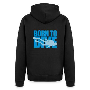 sport taucher born to dive spass entwicklung verei - Unisex Premium Bio Zip Hoodie - Schwarz - Hinten - Nico (187cm)