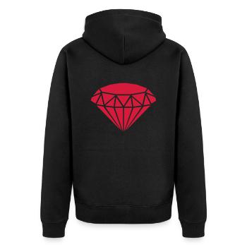 Diamant - Unisex Premium Bio Zip Hoodie - Schwarz - Hinten - Nico (187cm)