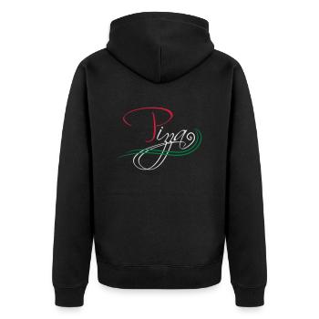 flag colors cool logo italy font text love favorit - Unisex Premium Organic Zip Hoodie - black - Back - Nico (187cm)