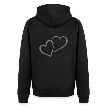Double coeur - Veste à capuche bio Premium Unisexe - noir - Dos - Nico (187cm)