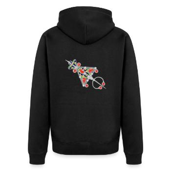 Kabyle Schmuck - Unisex Premium Bio Zip Hoodie - Schwarz - Hinten - Nico (187cm)