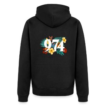 974 Flowers - Veste à capuche bio Premium Unisexe - noir - Dos - Nico (187cm)