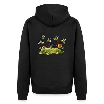 Insekten - Unisex Premium Bio Zip Hoodie - Schwarz - Hinten - Nico (187cm)