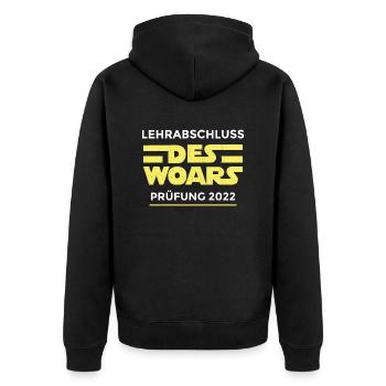 Lehre Österreich Lehrabschlussprüfung LAP Geschenk - Unisex Premium Bio Zip Hoodie - Schwarz - Hinten - Nico (187cm)