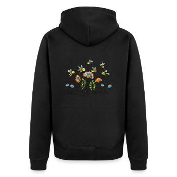 Insekten - Unisex Premium Bio Zip Hoodie - Schwarz - Hinten - Nico (187cm)