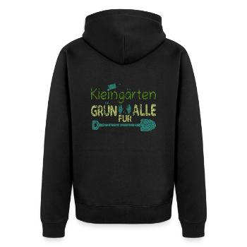 Kleingärten Grün für alle grunge 1 - Unisex Premium Bio Zip Hoodie - Schwarz - Hinten - Nico (187cm)